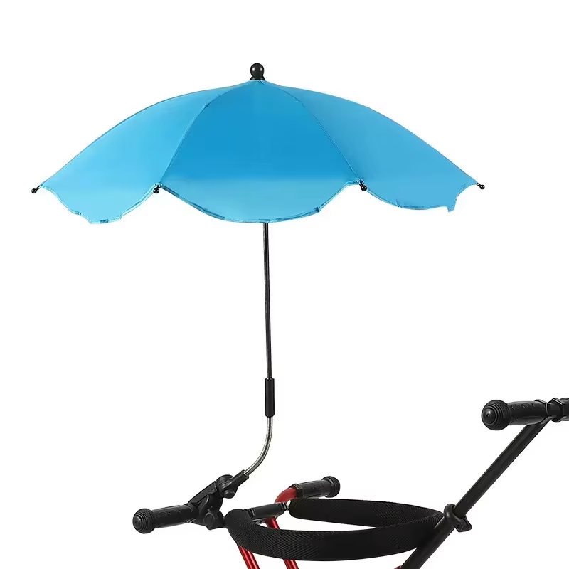 Parapluie de poussette anti-UV avec pince universelle, protection solaire et imperméable, accessoires pour poussette de bébé