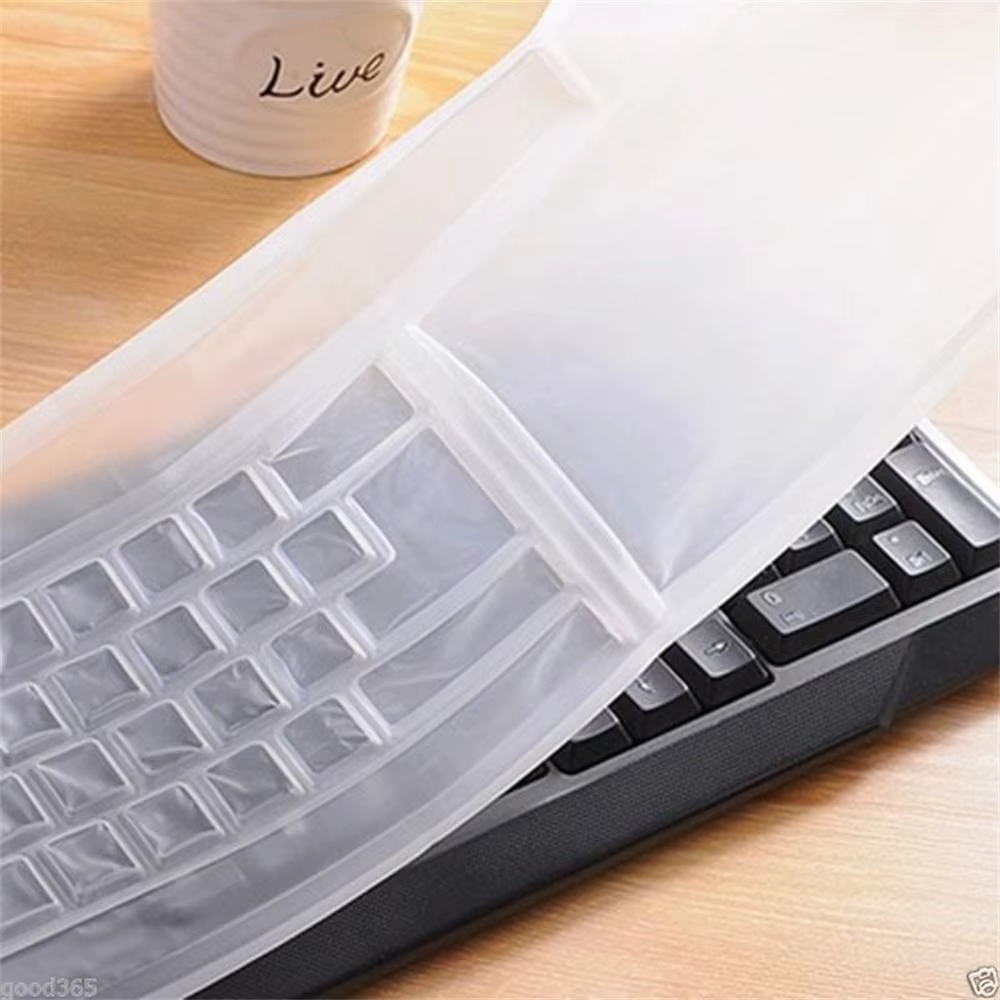 Couverture de clavier d'ordinateur de bureau en silicone étanche universel, film de protection de la peau transparente, coque anti-poussière, 1 pièce