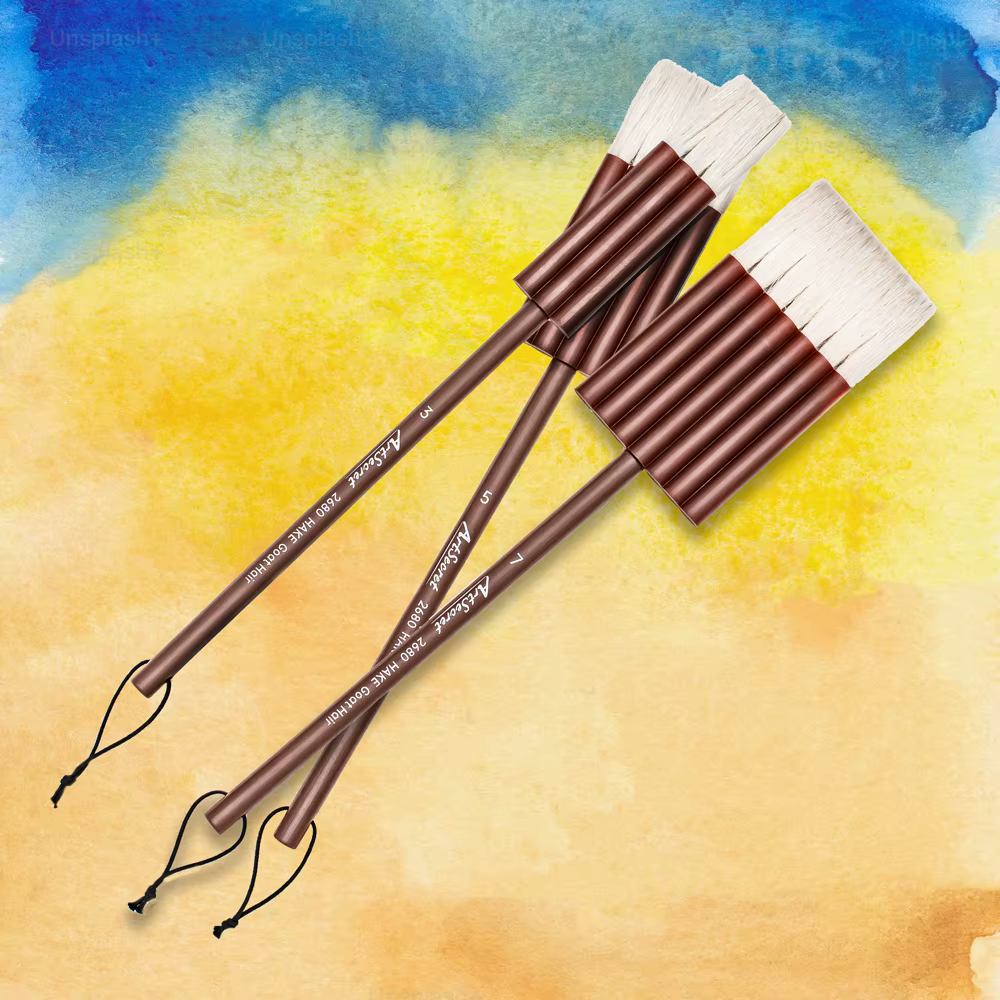 Artsecret-Pinceau plat en poils de chèvre doux pour peinture