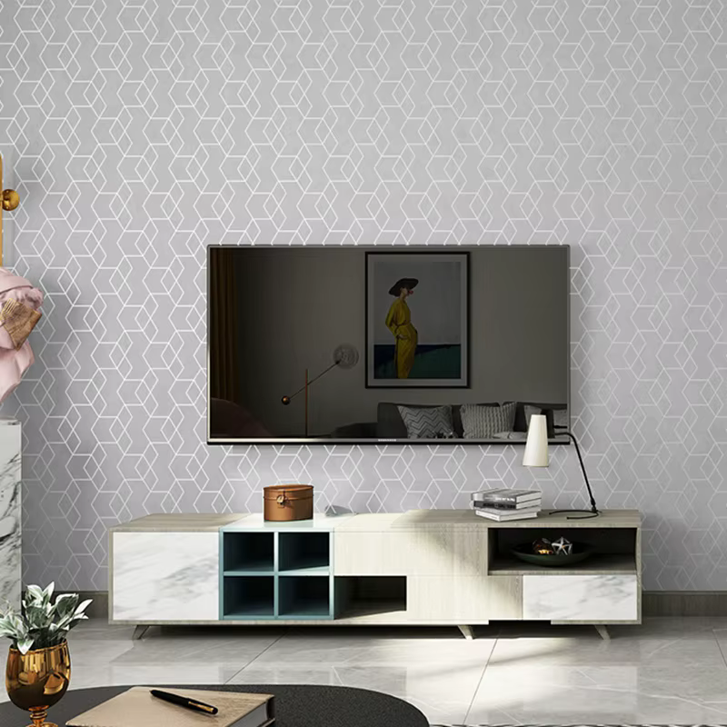 Rouleau de papier peint géométrique de luxe gris foncé
