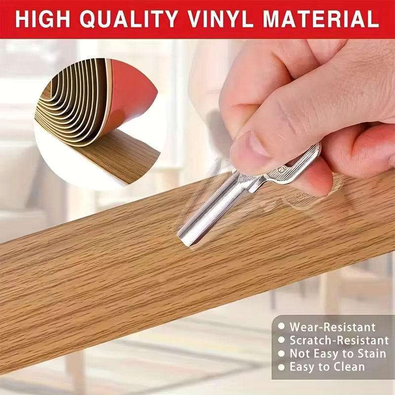 Bande de Transition de sol en Grain de bois PVC