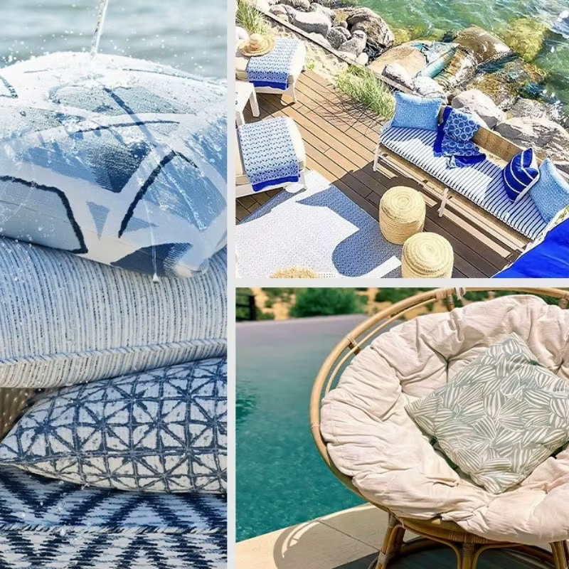 Housse de coussin imperméable de luxe moderne pour l'extérieur, protection solaire, pour mobilier de patio, jardin et décoration intérieure