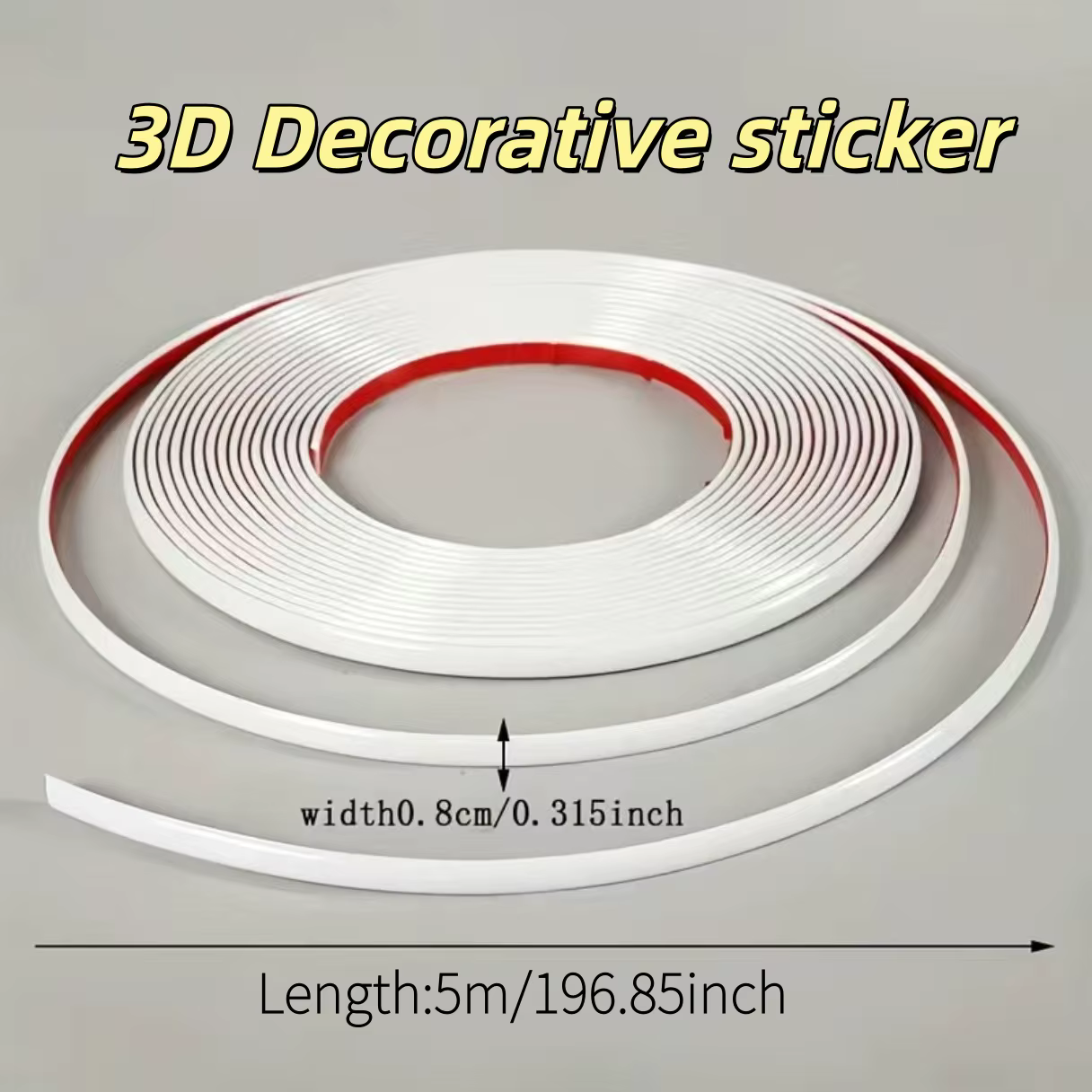 1 rouleau de 5m d'autocollants décoratifs 3D auto-adhésifs