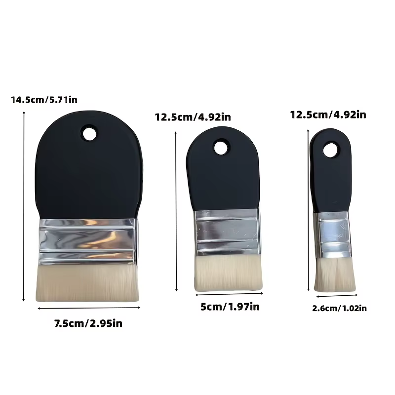 Ensemble de 3 pinceaux plats pour acrylique