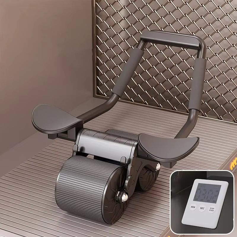 Exercice de roue abdominale entraîneur de muscles abdominaux Support de coude de rouleau Ab rebond automatique glissière de roue de rouleau abdominal