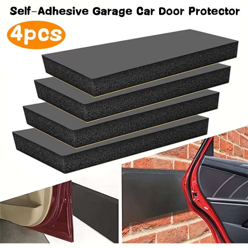 Lot de 4 protections murales épaisses pour garage, pare-chocs de porte de voiture, blocs de mousse pour coins de mur, auto-adhésifs robustes, protège des chocs et des rayures