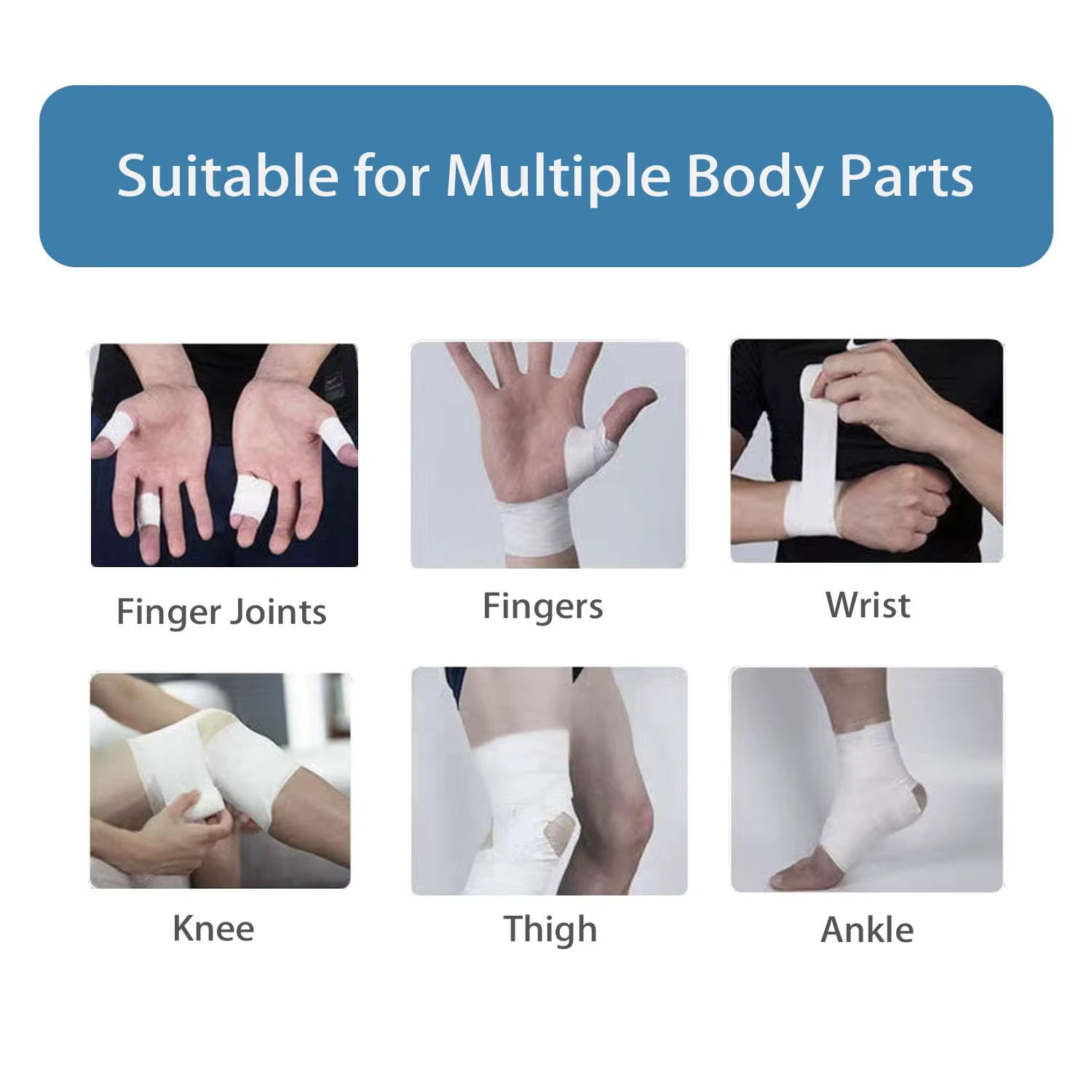 Bande adhésive sportive, ruban résistant à la déchirure sans résidu pour athlètes, bandage de soutien sportif en coton blanc, ruban adhésif de boxe