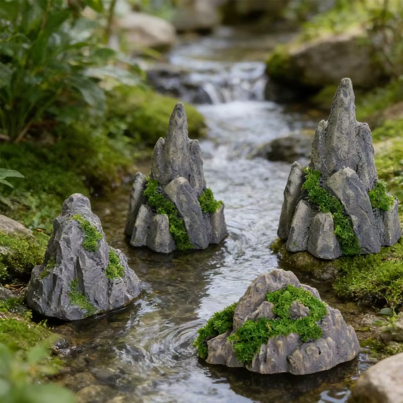 Décorations en résine DIY : Faux montagnes simulées, pierres artificielles pour bonsaïs, micro-paysages, décorations pour aquariums et fournitures de jardinage