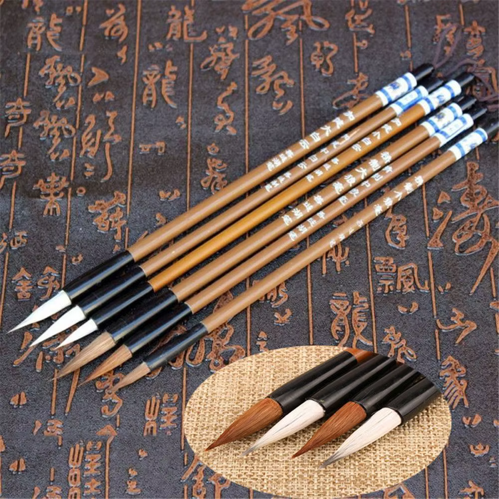Pinceau de calligraphie traditionnel chinois en poils de loup