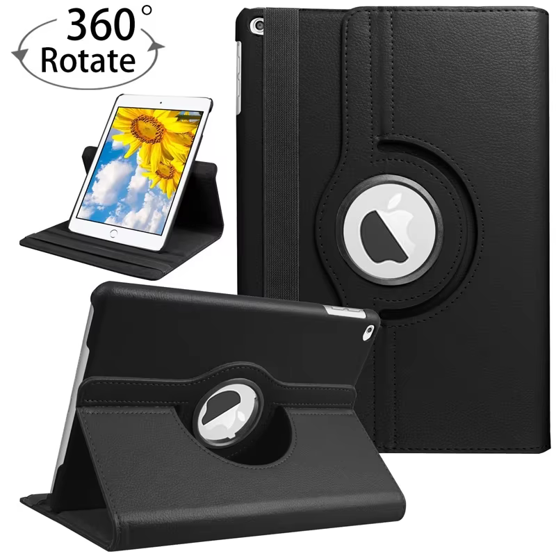 Pour iPad Pro 12.9 2018 2020 2021 2022 2015/2017 Étui en cuir intelligent 360 °   Coque de protection pour fonction rotation et réveil du sommeil