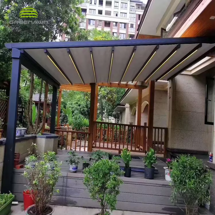 Couvre-pergola imperméable mural en PVC pour pergola rétractable