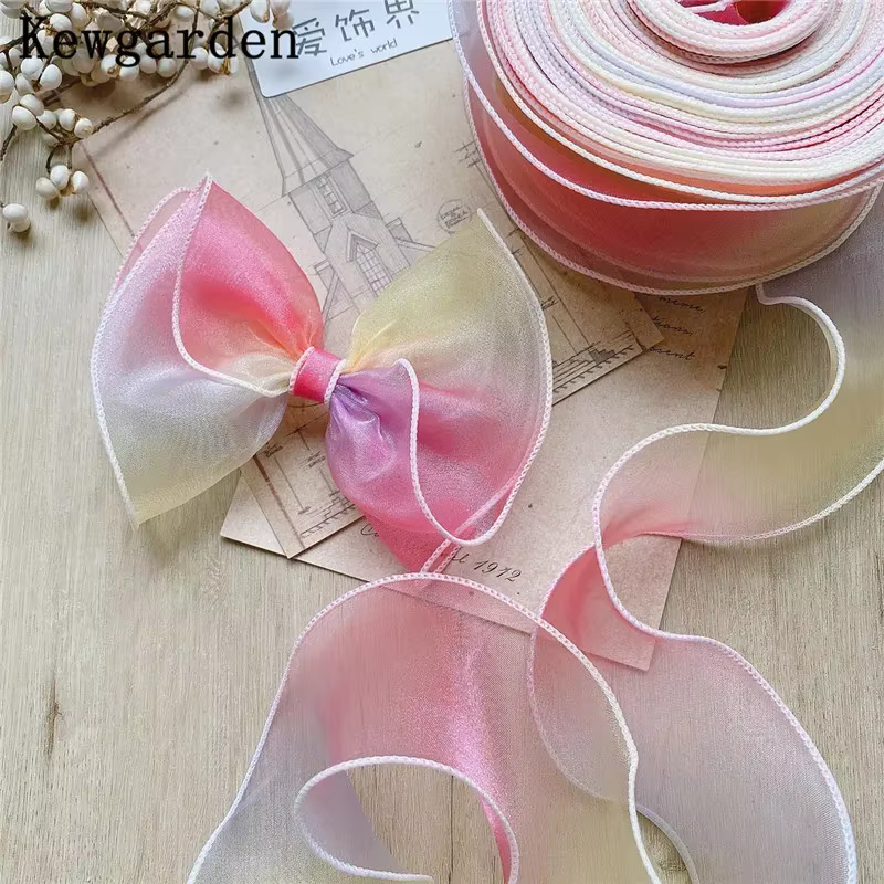 Kewgarden – rubans en Organza arc-en-ciel