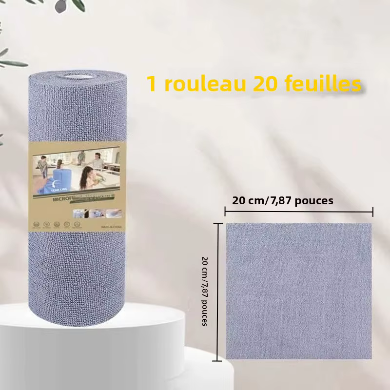 Rouleau de chiffons de nettoyage en microfibre détachables