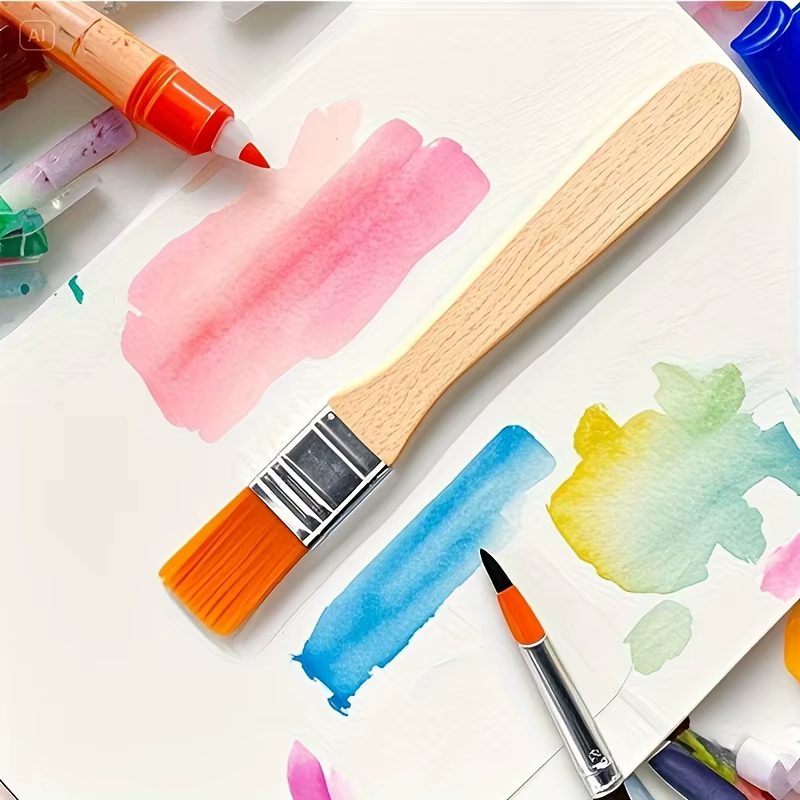 20 pièces petits pinceaux de peinture à l'huile en poils de Nylon