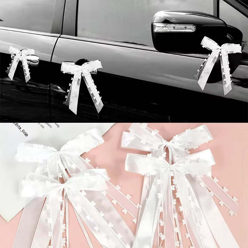10-30 pièces Nœuds de mariage en ruban blanc