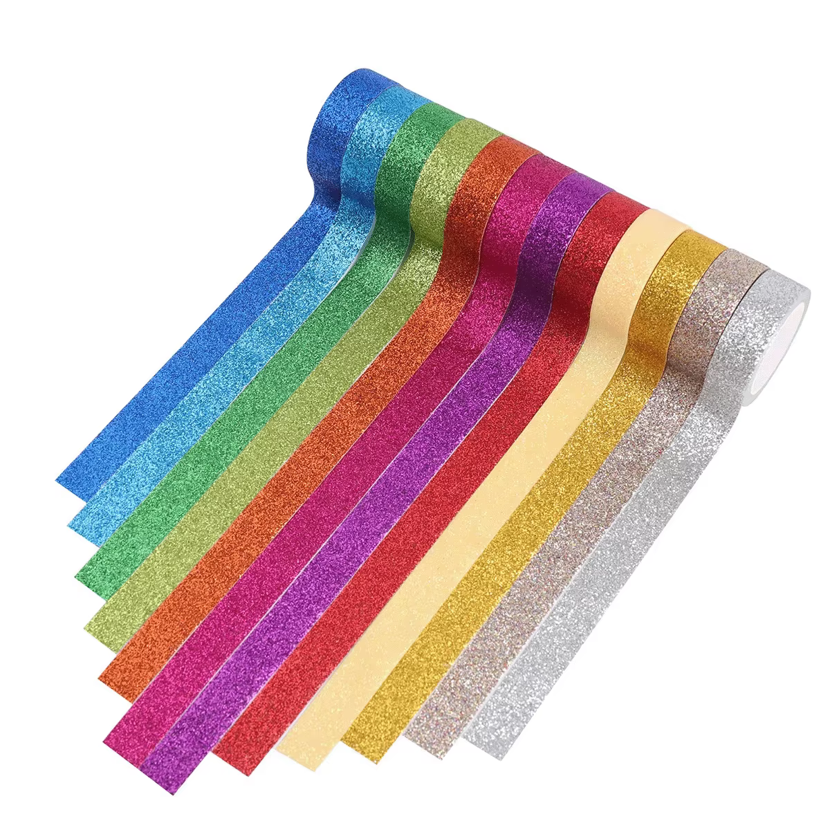 Ensemble de 12 rouleaux d'autocollants à paillettes colorées