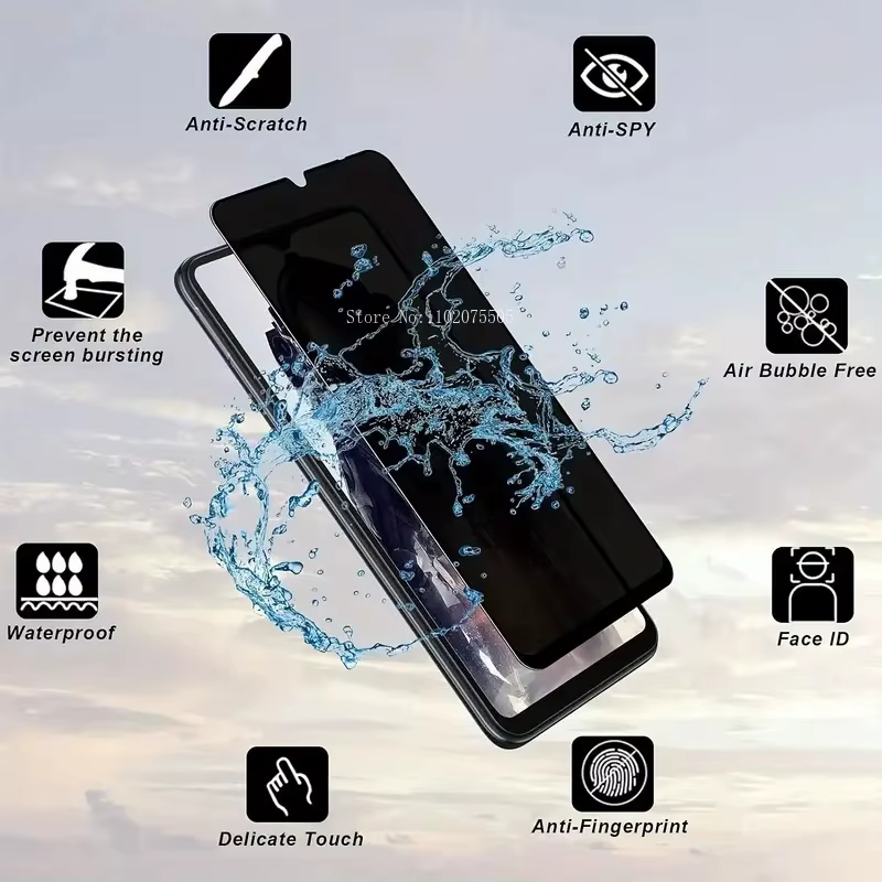 Lot de 4 protections d'écran de confidentialité pour Samsung Galaxy S25, S25 Edge,S25 Ultra,S25 Plus, couverture en verre trempé 9H, anti-rayures