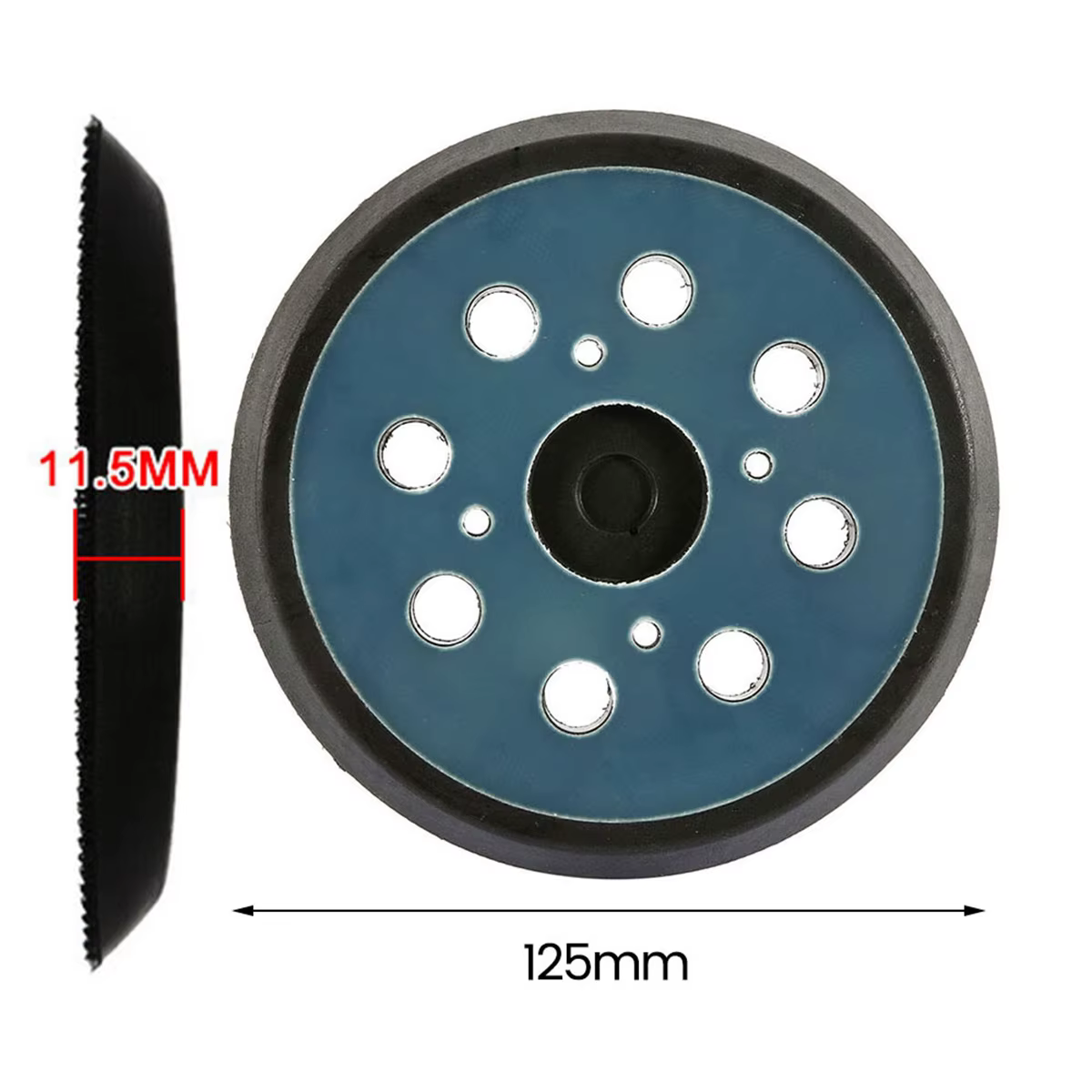 125mm 5 pouces tampon de ponceuse 8 trous 3/4 clous support disque de ponçage