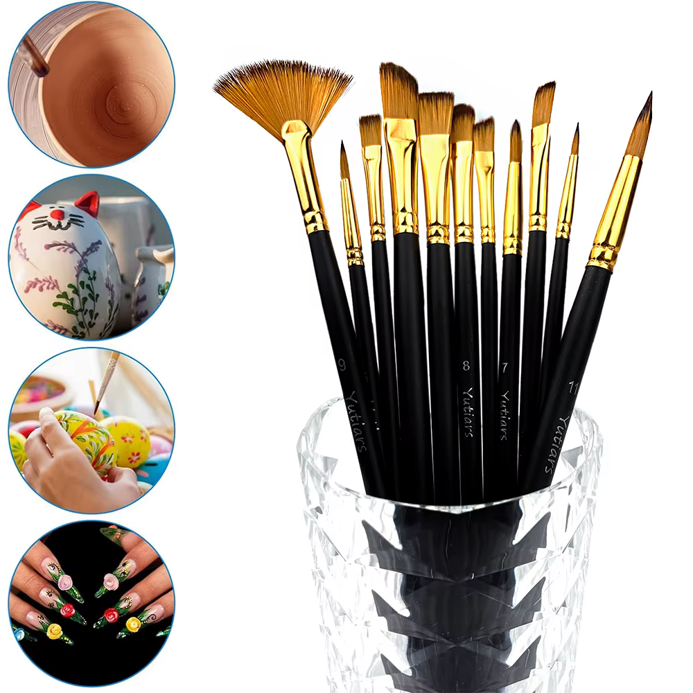 Ensemble de pinceaux de peinture professionnels à détails fins (12 pièces) – Pour l'huile