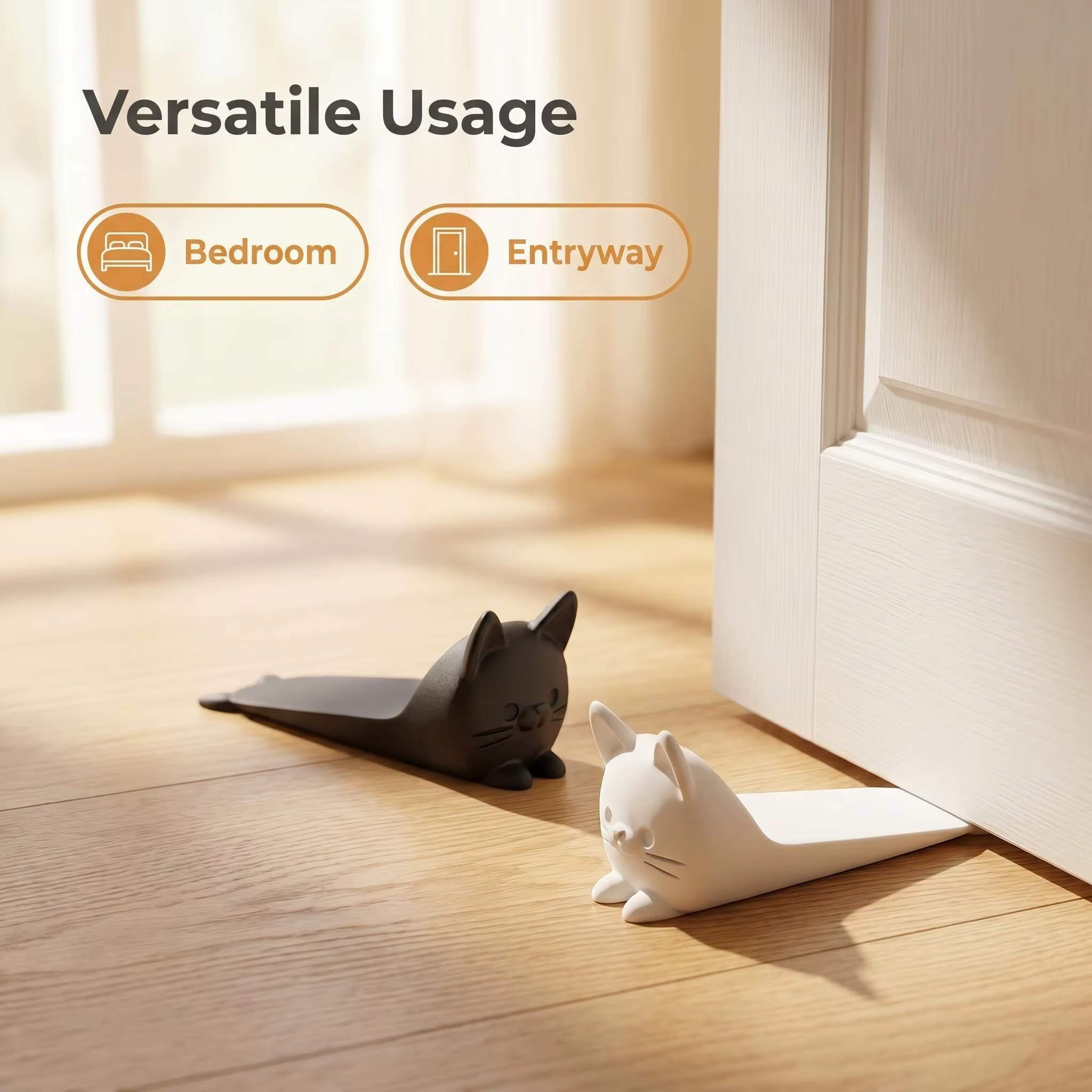 Butoir de porte en forme de chat mignon, protection antidérapante pour le sol, décoration intérieure, empêche les portes de claquer et de rayurer, cadeaux pour les amoureux des animaux