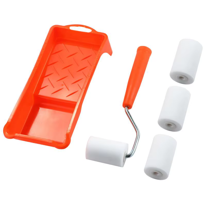 Kit de 6 rouleaux à peinture en mousse de 2 pouces avec revêtement de bac pour projets