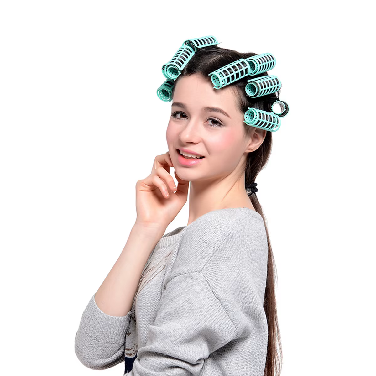 30 pièces ensembles de rouleaux de cheveux auto-tençants bigoudis de coiffure bricolage outil de coiffure bouclée bigoudis légers pour les femmes bigoudi