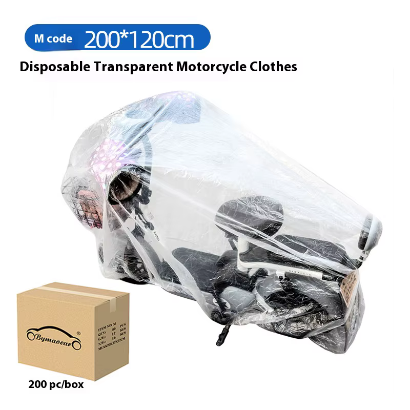 Housse de protection jetable transparente PE pour moto – Housse de protection imperméable, anti-poussière, imperméable et résistante au soleil