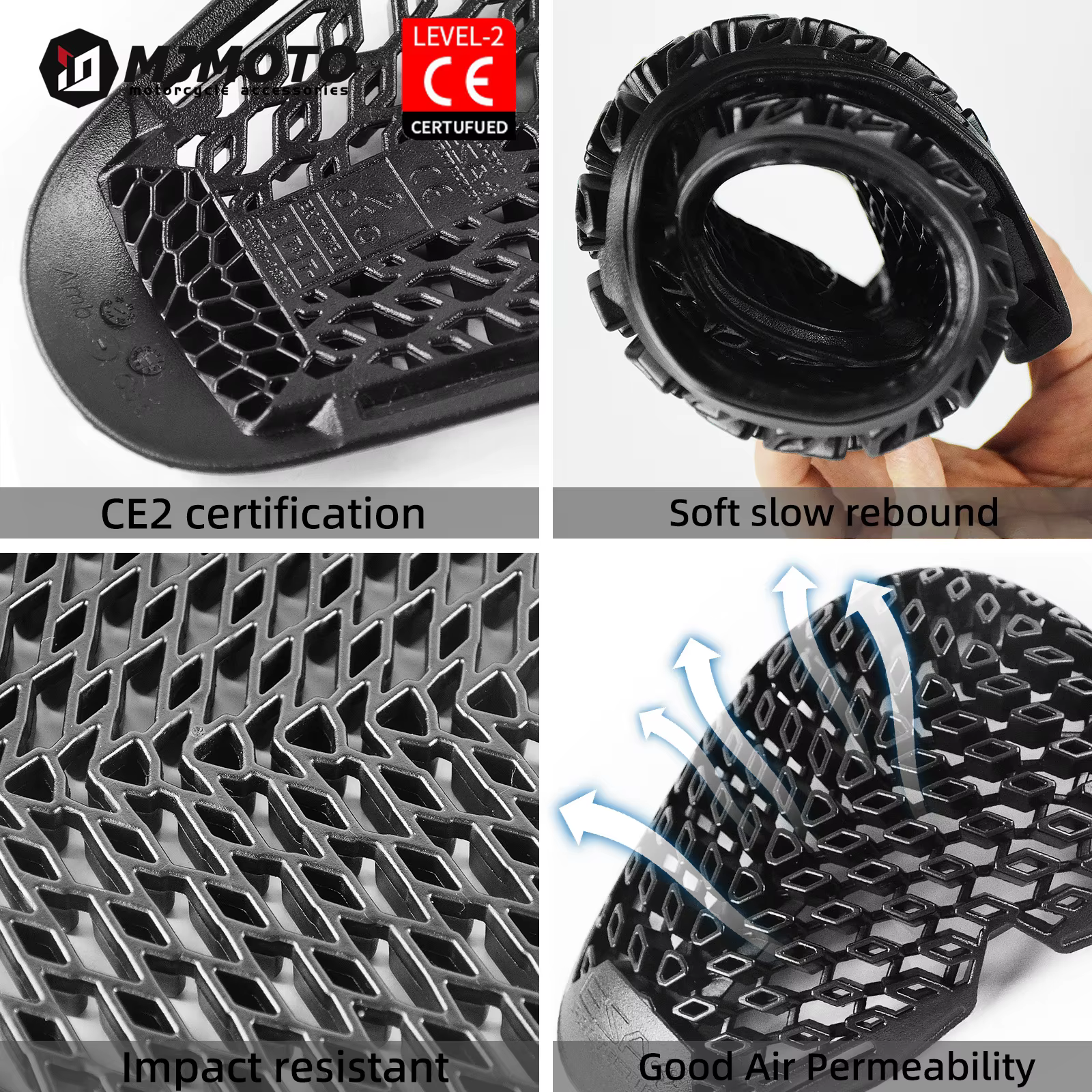 Protection complète noire CE Niveau 2 pour moto, ensemble de protections dorsales, épaules et coudes pour remplacement de veste de moto