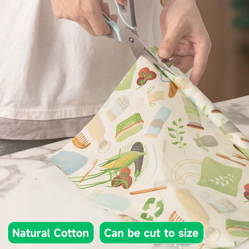 WEEDI Rouleau d'emballage de cire d'abeille réutilisable, écologique, rouleau de papier de cire, emballage alimentaire de cire d'abeille sans plastique pour sandwich, couvercle de fruits et de bols