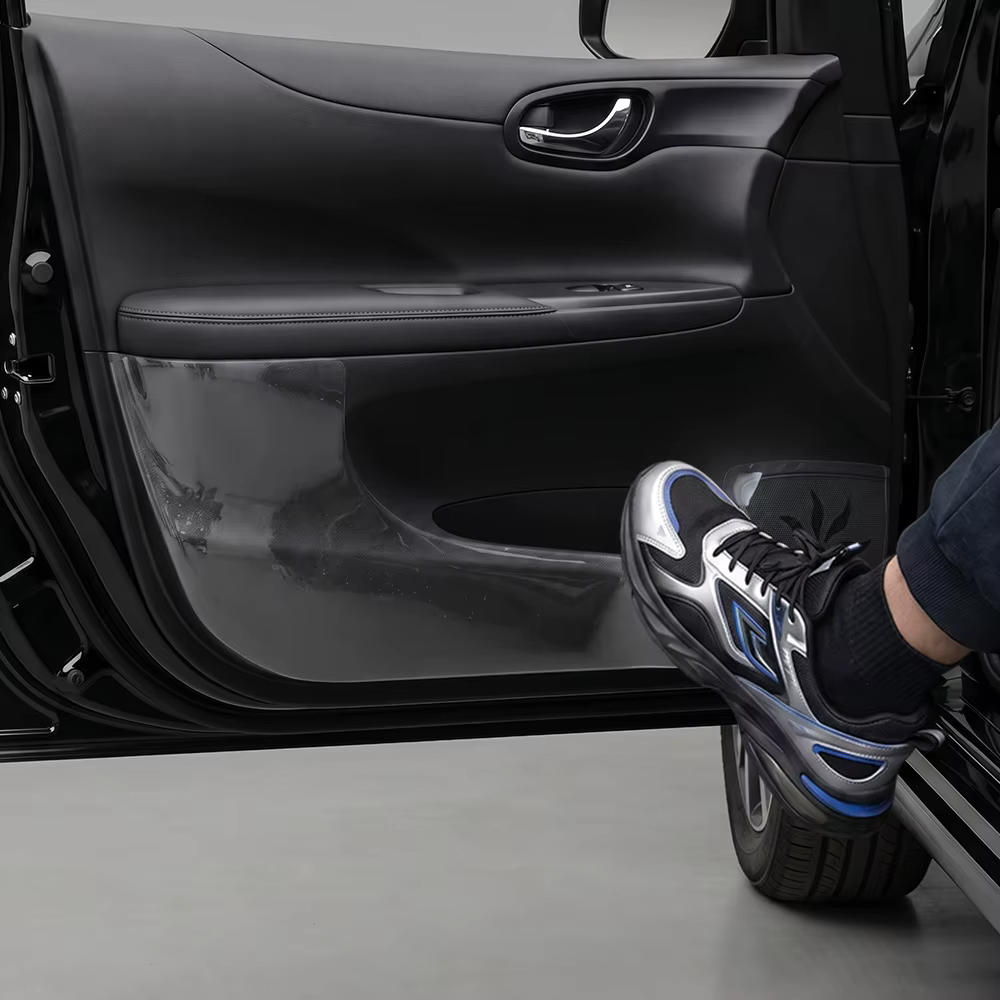 Film anti-coup de pied transparent en TPU pour Nissan Tiida C12 2011-2019, protection anti-rayures pour les bords des portes avant et arrière