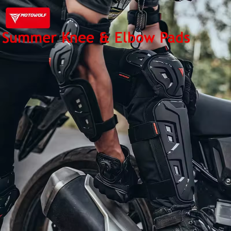 Motowolf Genouillères de moto Équipements Enduro avec protection de jambe certifiée CE pour course VTT Protection du moteur Combinaison d'équitation
