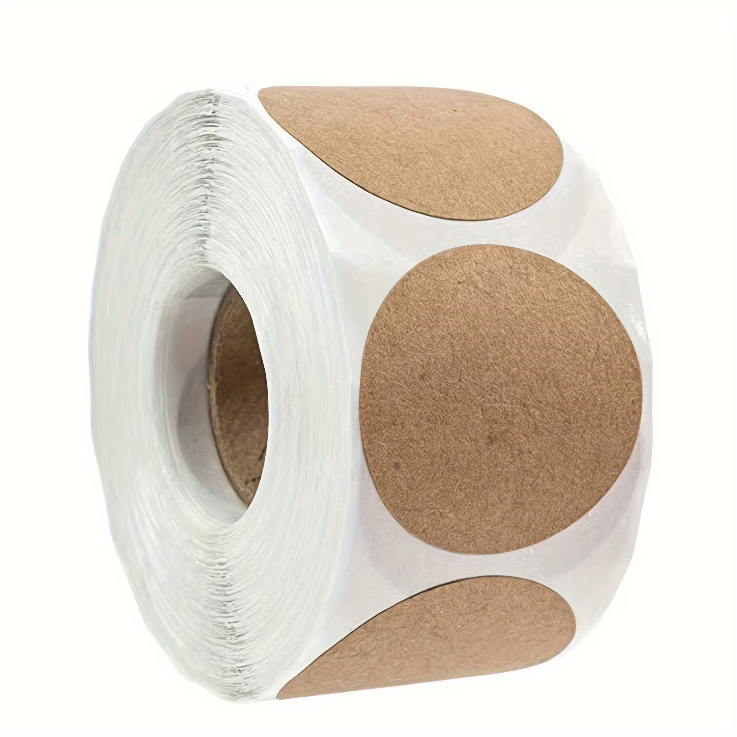 Étiquettes autocollantes circulaires en papier Kraft