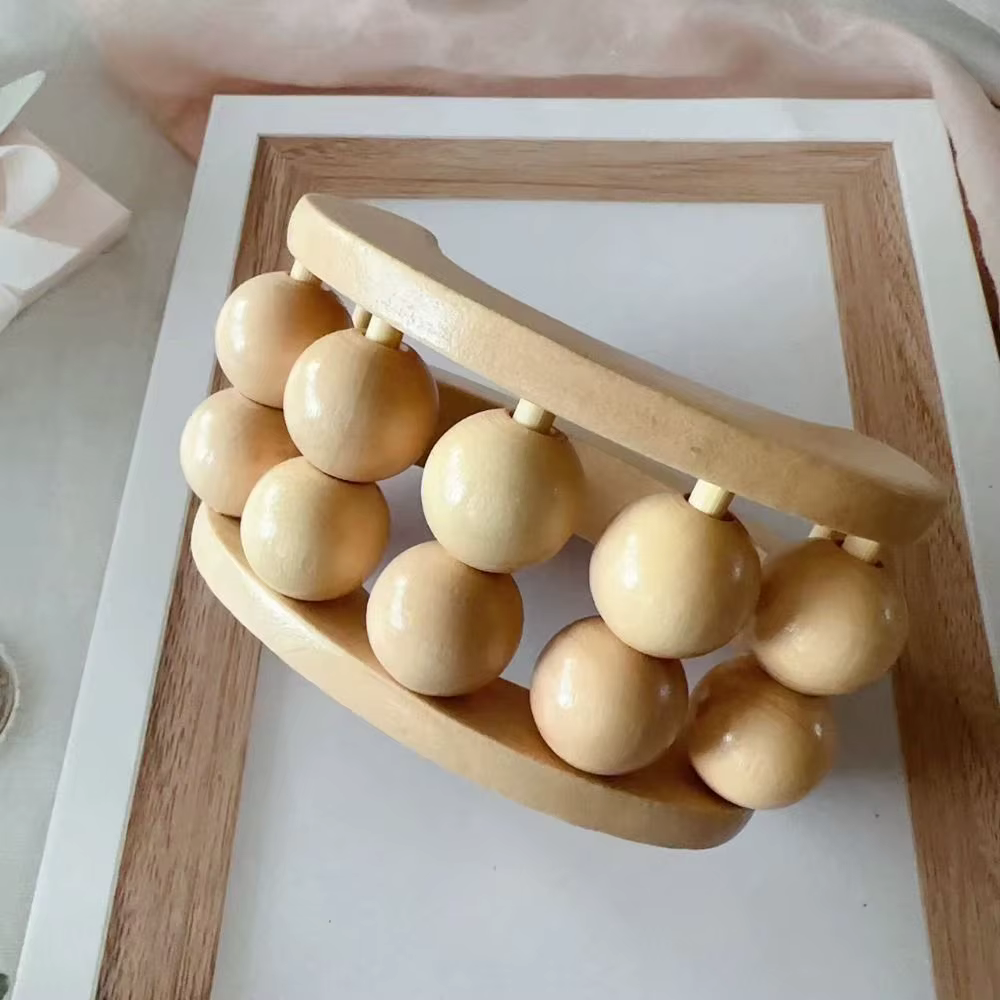 Rouleau de massage en bois naturel, outil manuel en bois, rouleau de drainage lymphatique, anti-cellulite, rouleau de massage musculaire manuel
