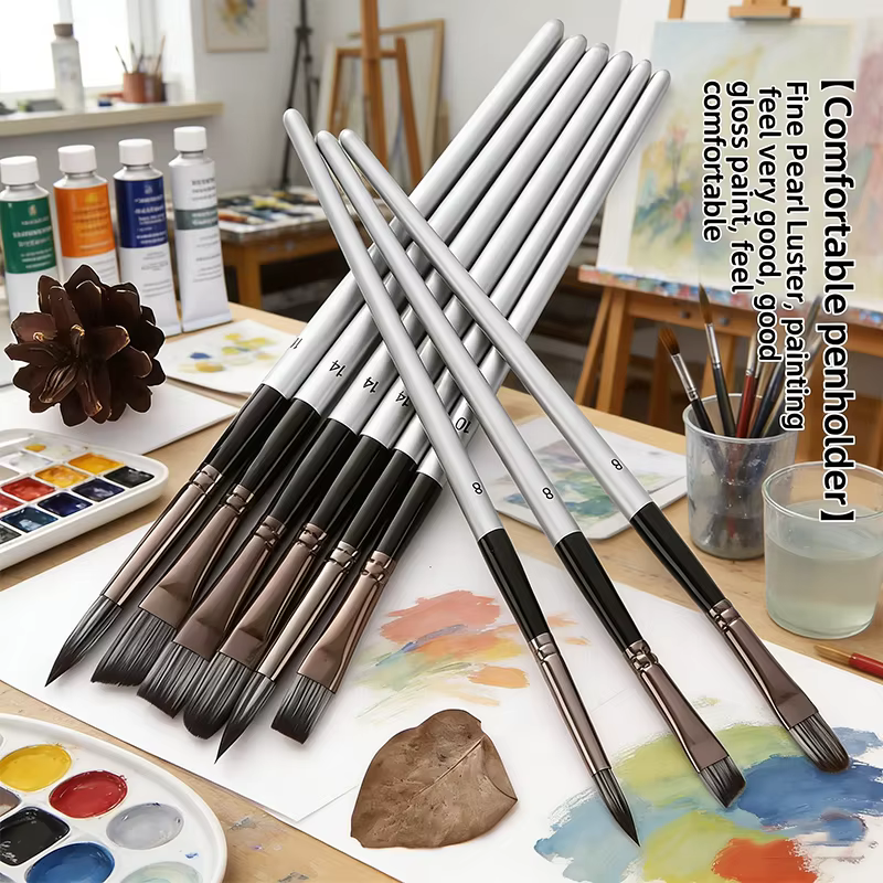 Ensemble de 24 pinceaux avec couteau à palette