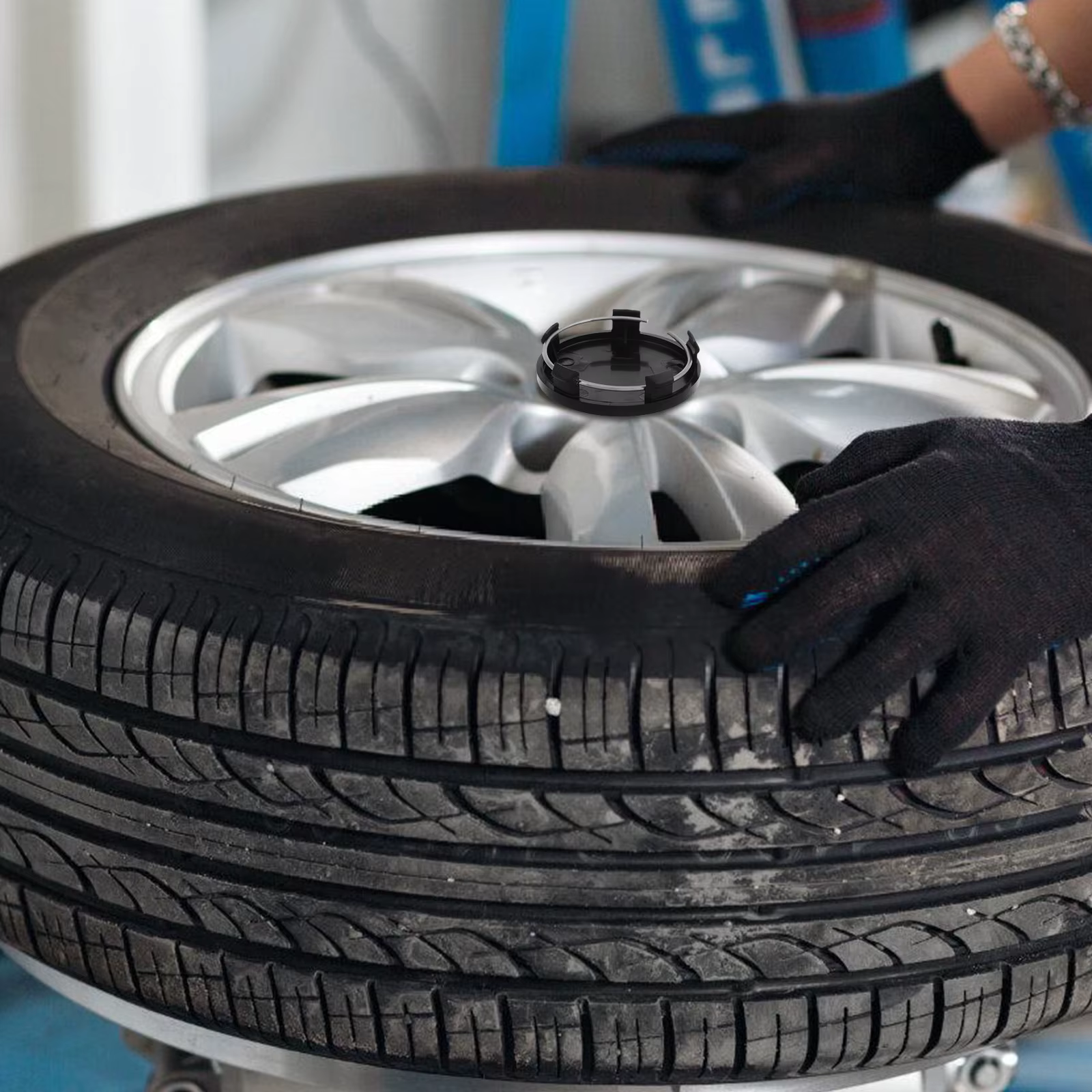 4 pièces de cache-moyeux universels de style incurvé, diamètre extérieur 60 mm, diamètre intérieur 56 mm, pour la protection des jantes de voiture