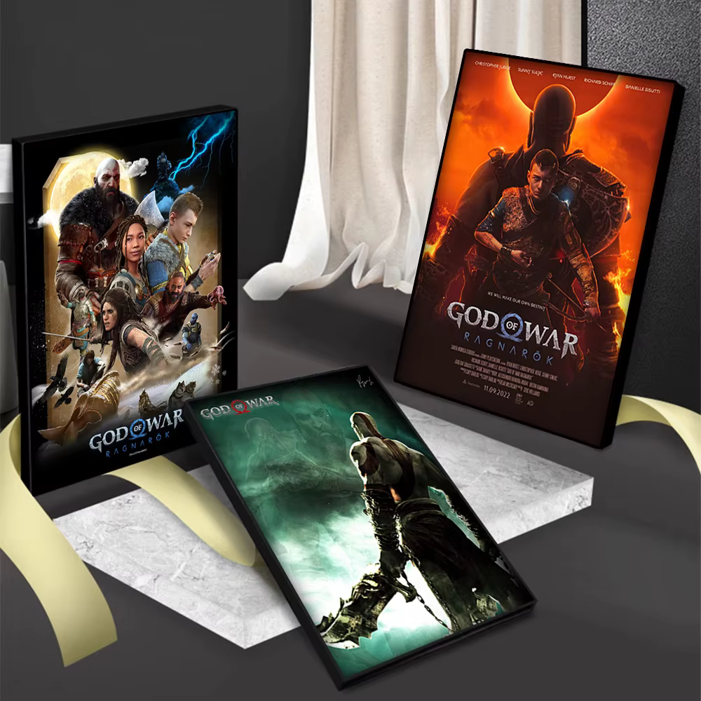 Affiche de jeu de Dieu de la guerre, art moderne, peinture sur toile, art mural esthétique, décoration de chambre d'enfant, affiches imprimées de jeu, joueur unique