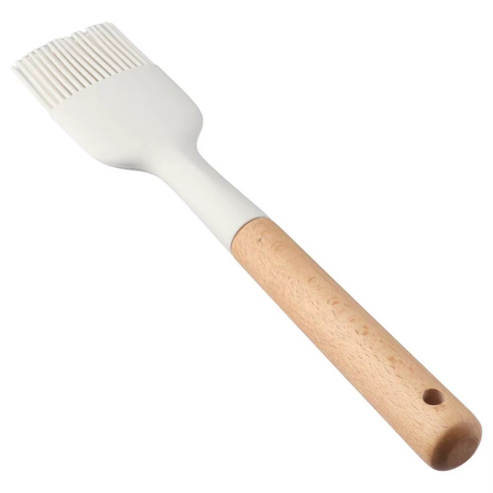 Pinceau à badigeonner blanc avec manche en bois