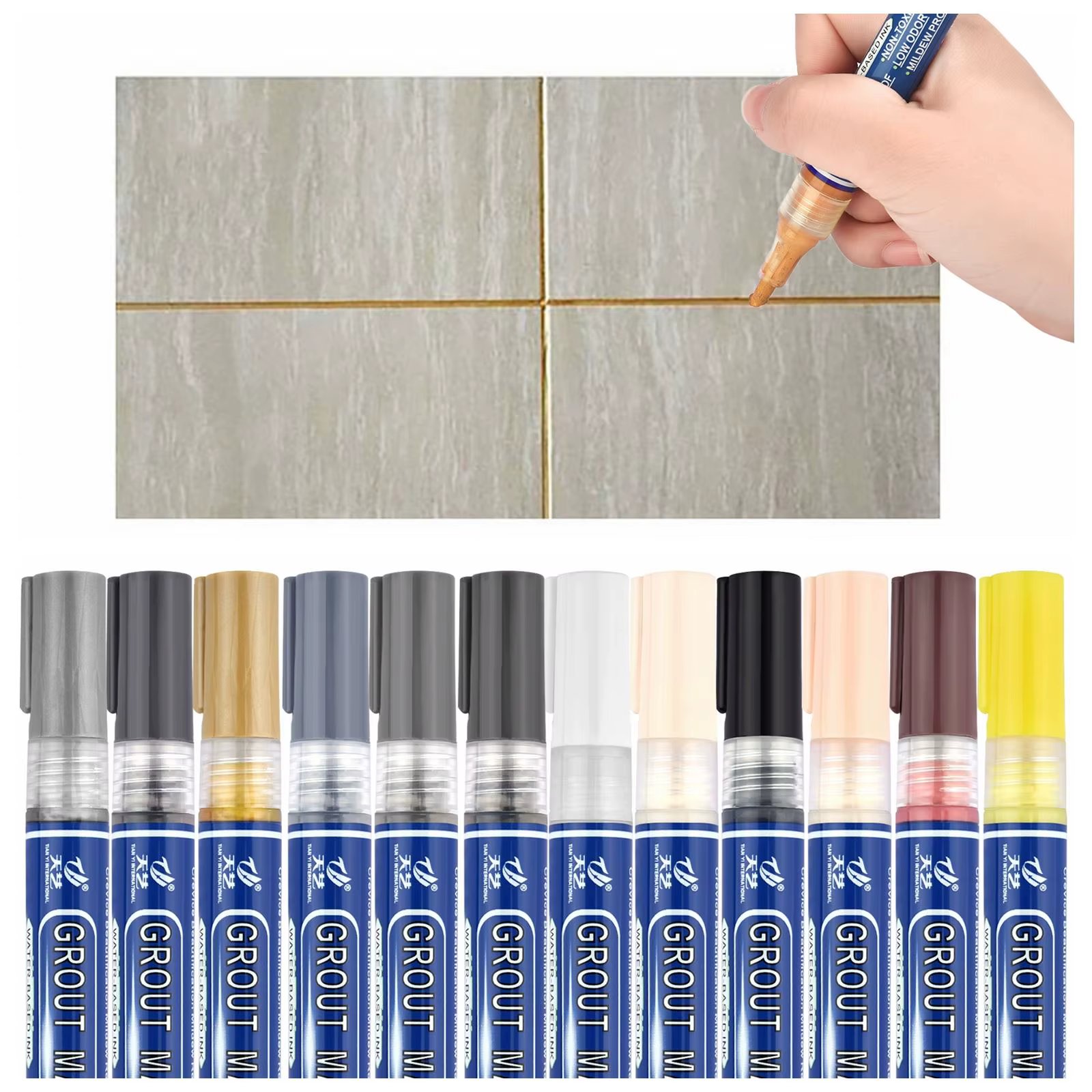 Stylo marqueur de réparation d'écart de carrelage étanche