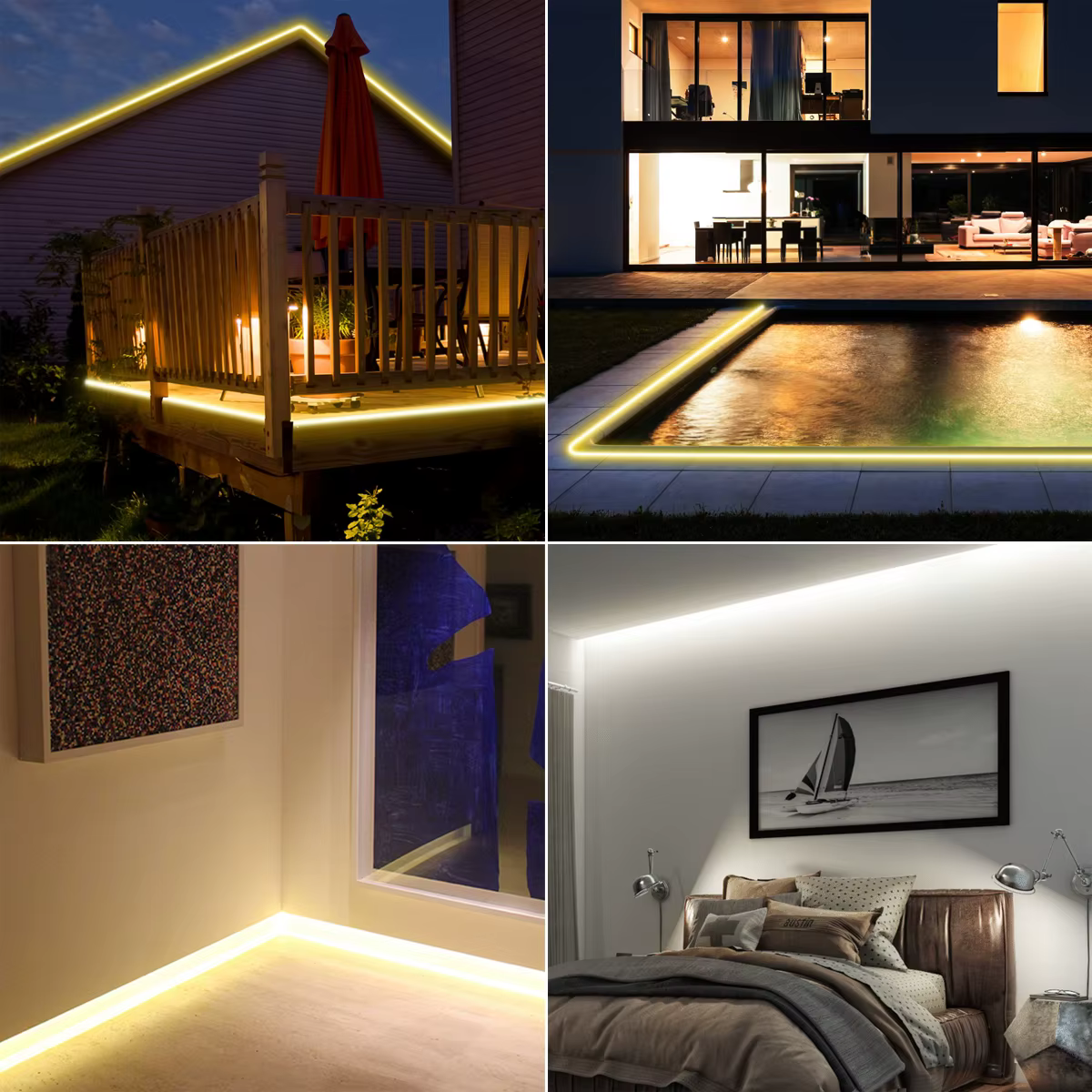 220v ruban Led haute luminosité COB bande Led pour chambre bande Led étanche ruban Flexible lampe pour éclairage de jardin extérieur 40m