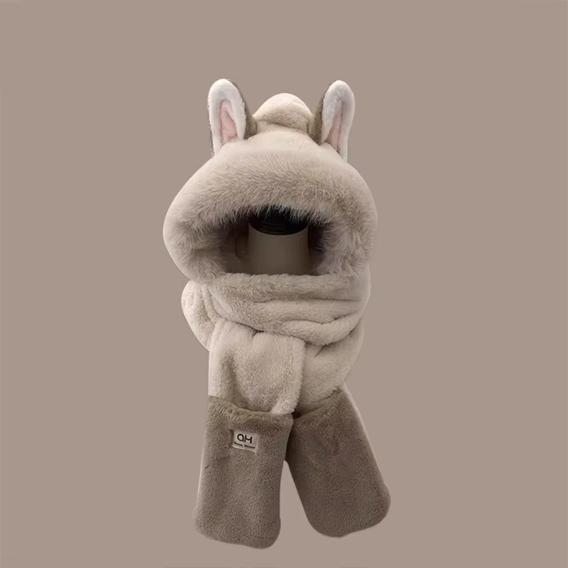 Écharpe de protection des oreilles chaude en forme de renard pour l'extérieur, chapeau en peluche une pièce en fourrure et à la mode, nouvelle collection hiver