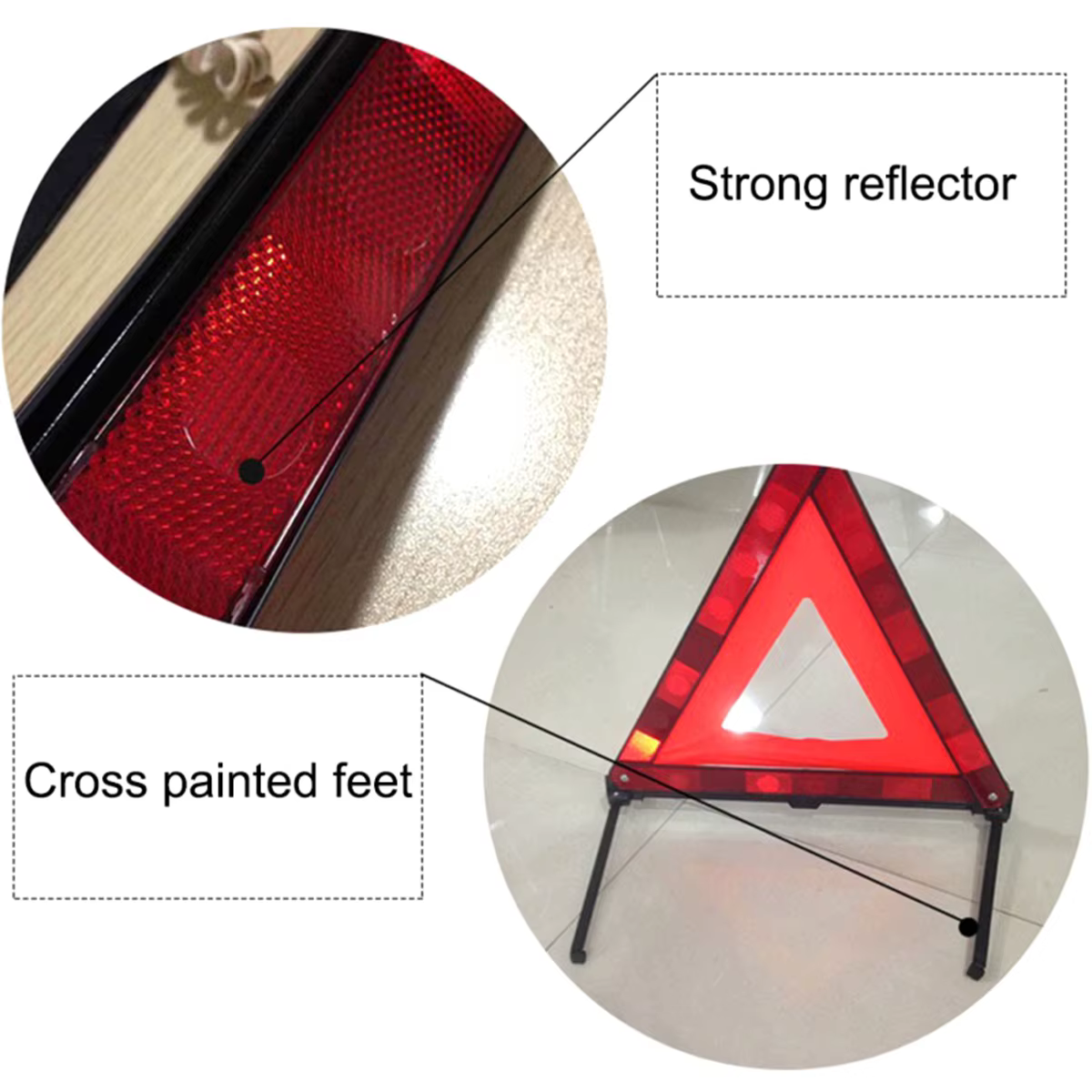 Triangle de coulée d'iode pliable pour les urgences de sécurité, véhicule de route, voiture