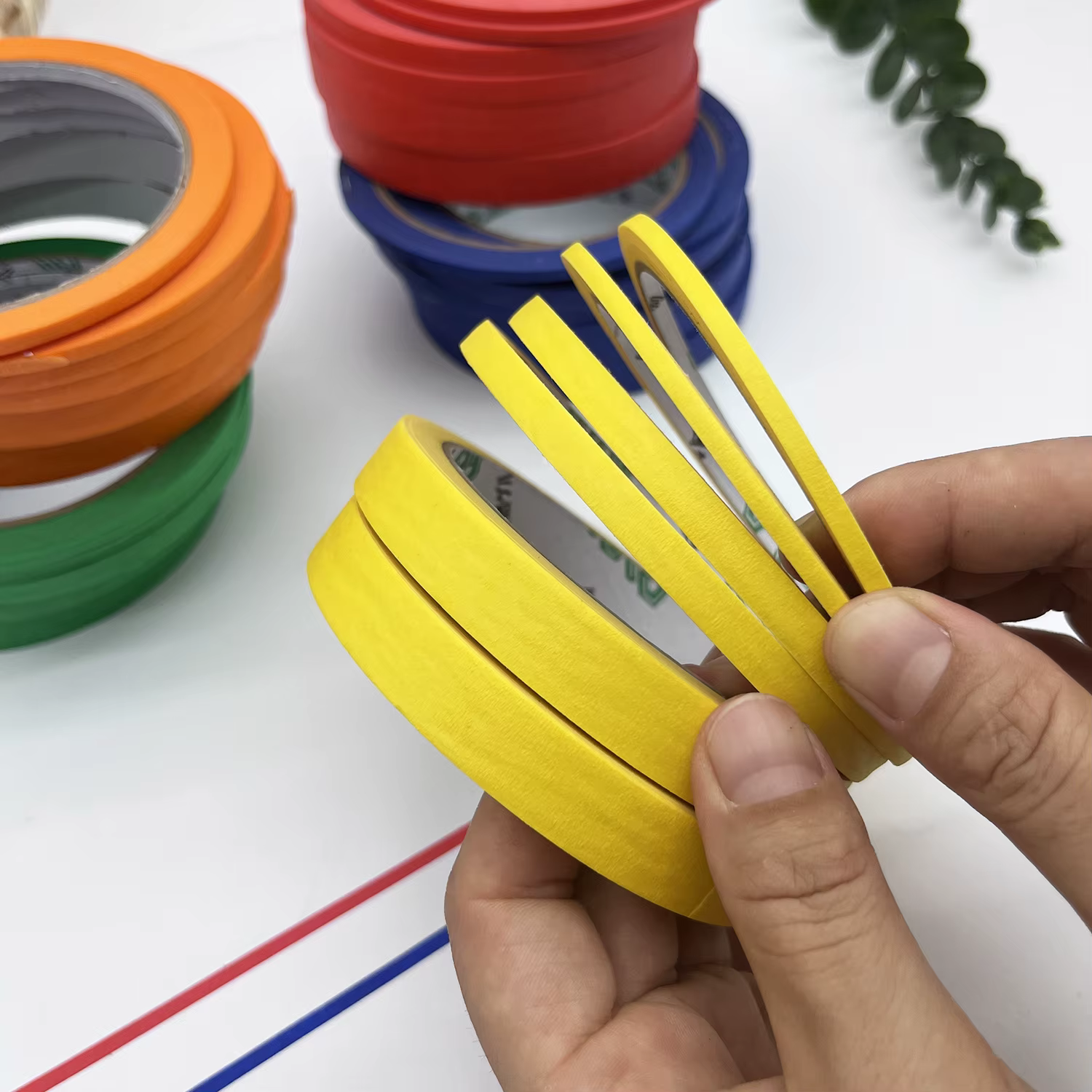 Ruban en papier jaune de 3 tailles-3/6 rouleaux artistiques pour le masquage de peinture en aérosol