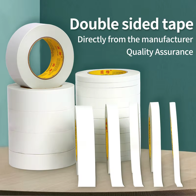 Ruban adhésif double face blanc de 10M