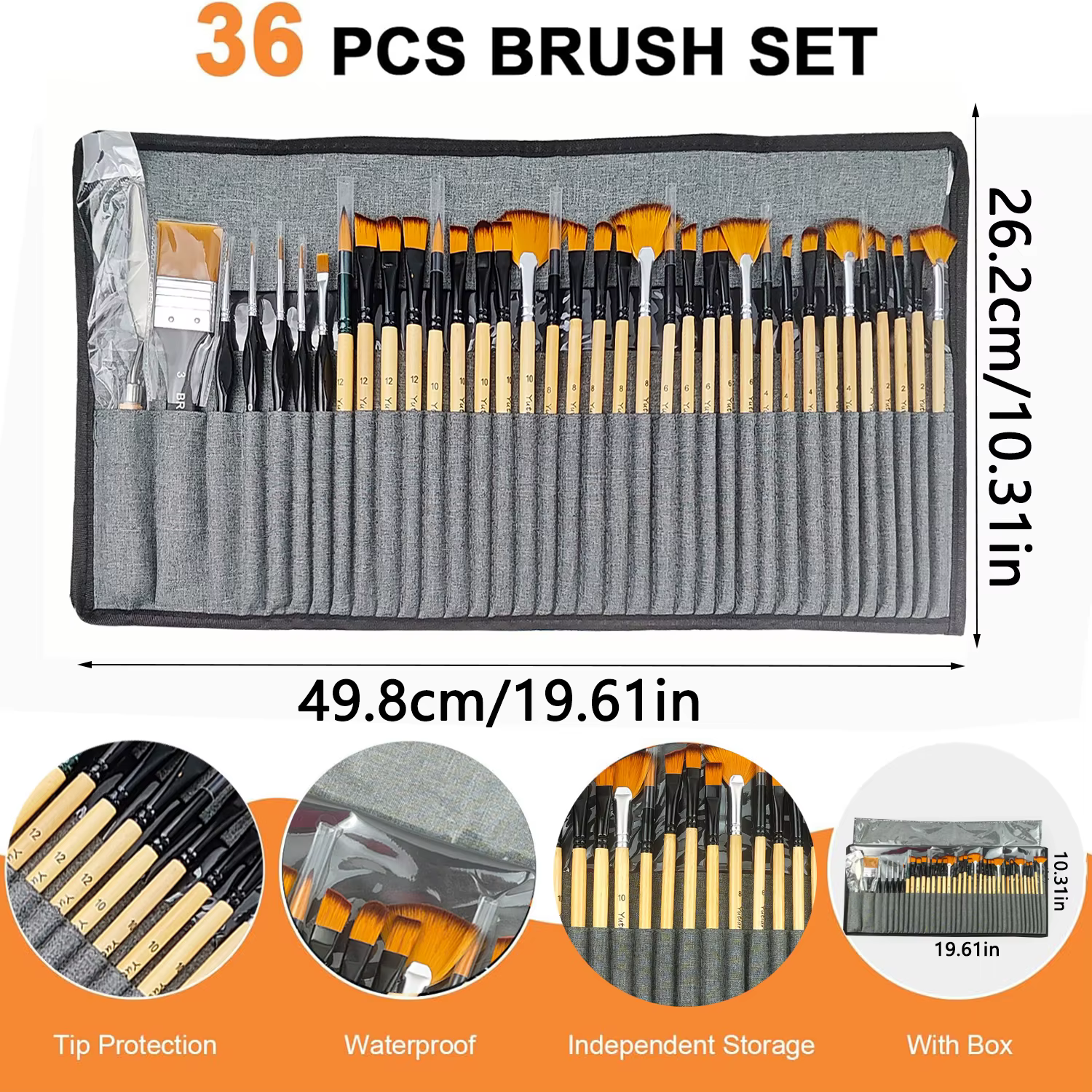 Ensemble de pinceaux à peinture professionnels 36 pièces