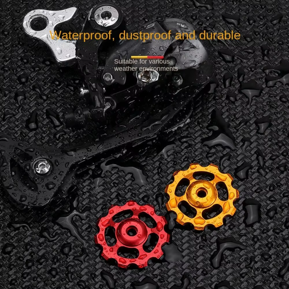 Rouleau de Jockey de vélo Portable en alliage d'aluminium, rouleau de guidage de poulie 11T, dérailleur arrière 5 couleurs, roue de vélo de route vtt Jockey
