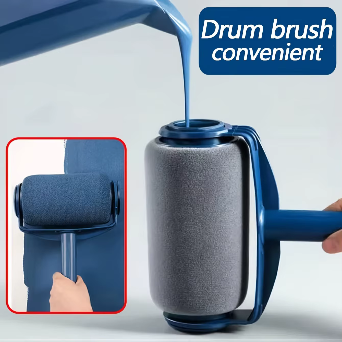 Brosse à rouleau de peinture rechargeable avec rangement intégré - construction plastique durable