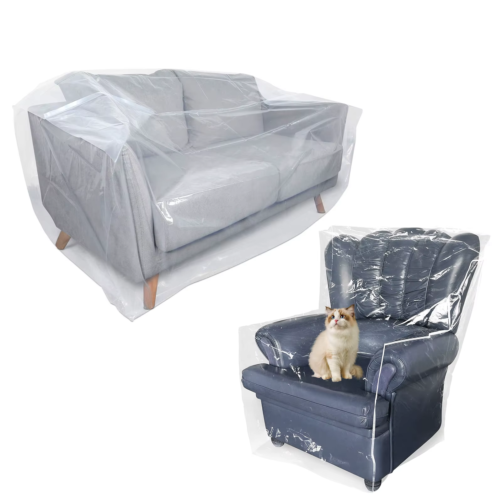 Housse de canapé en plastique pour animaux de compagnie, transparente, anti-rayures pour chat, imperméable, pour la Protection contre les griffes de chien et de chat