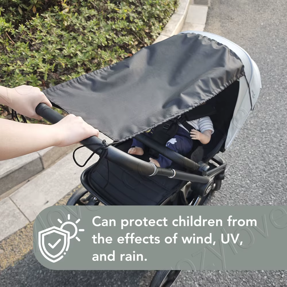 Pare-soleil universel pour poussette bébé |   Auvent de protection UV UPF 50+, coupe-vent et imperméable, s'adapte à la plupart des poussettes