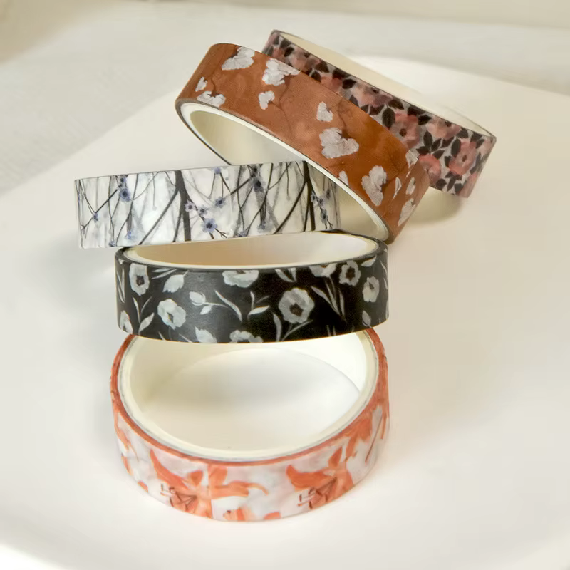 5 rouleaux/ensemble esthétique ruban adhésif décoratif Floral fleur Washi