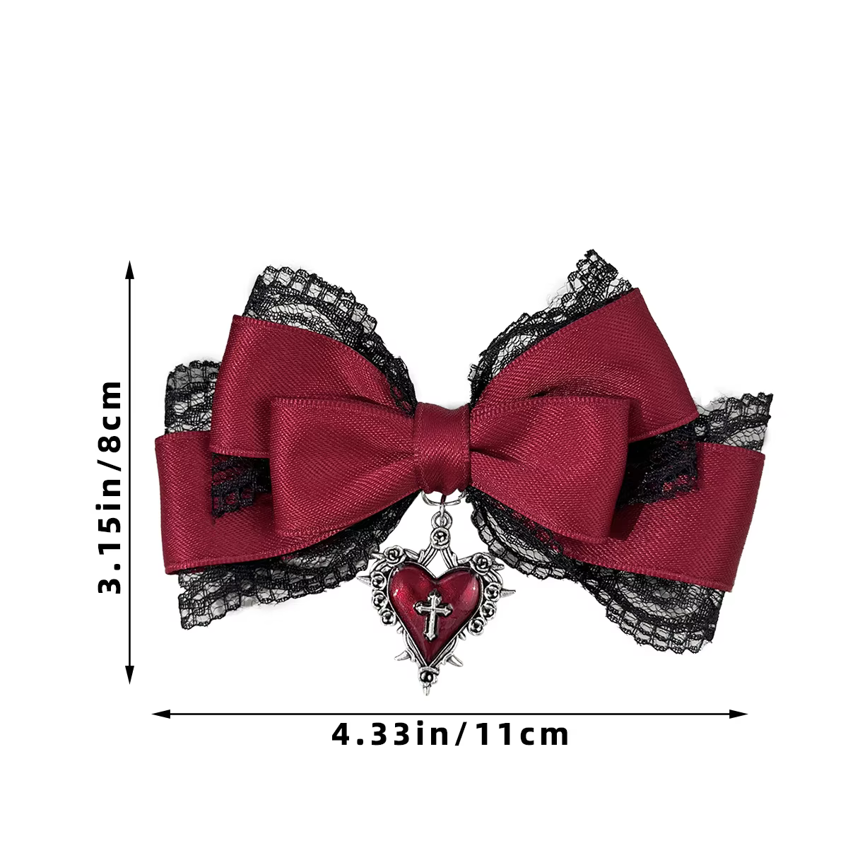 Pince à cheveux gothique Style Lolita, nœud en ruban noir, pinces à cheveux à la mode pour filles, coiffure de haute qualité